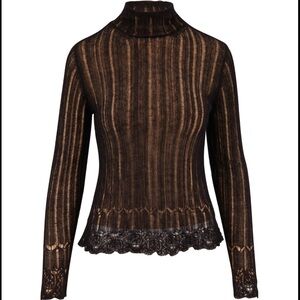 MATCHING SET: Vince Ladder Stitch Cotton & Mohair Blend Turtleneck Sweater